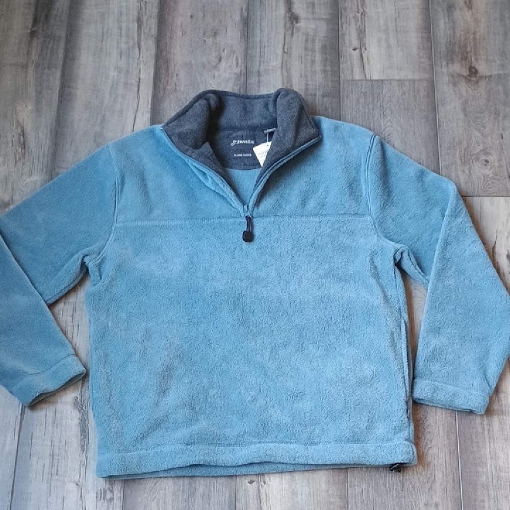 St. John's Bay Men's Blue Zip-Up Fleece Sweatshirt Sweater New With Tag